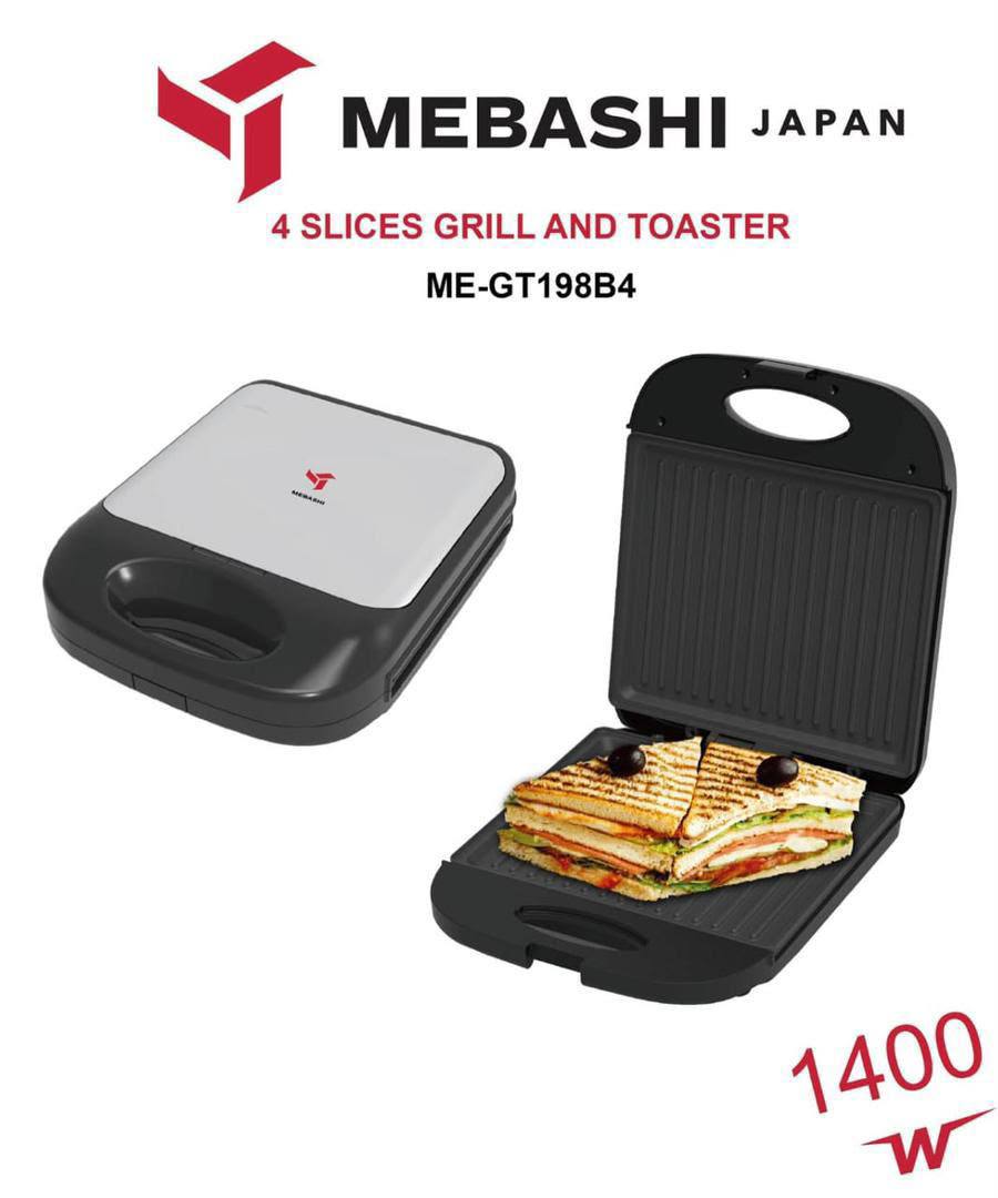 گریل میکر مباشی مدل GT198 ظرفیت ۱۴۰۰ وات با بدنه استیل